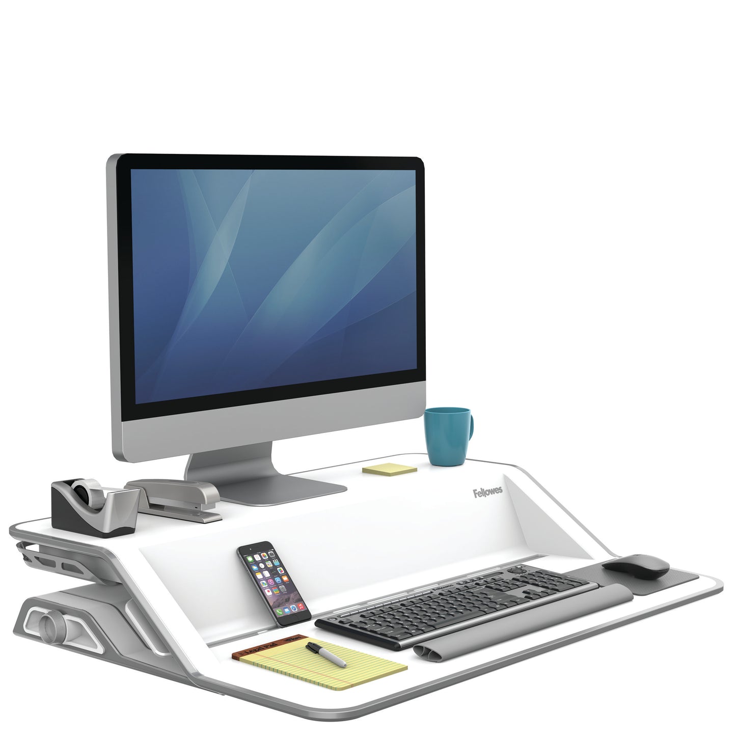 BUY FELLOWES LOTUS Sit Stand Workstation with FREE SHIPPING 9901 white