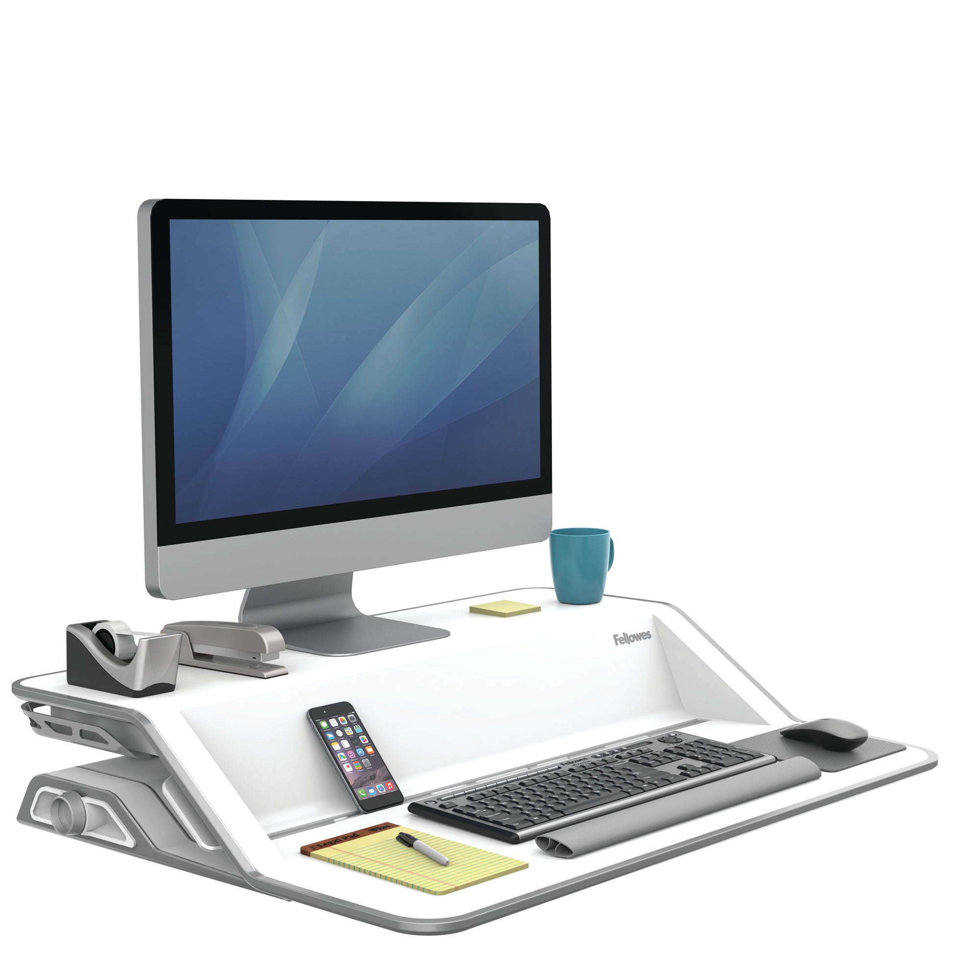 BUY FELLOWES LOTUS Sit Stand Workstation with FREE SHIPPING 9901 white
