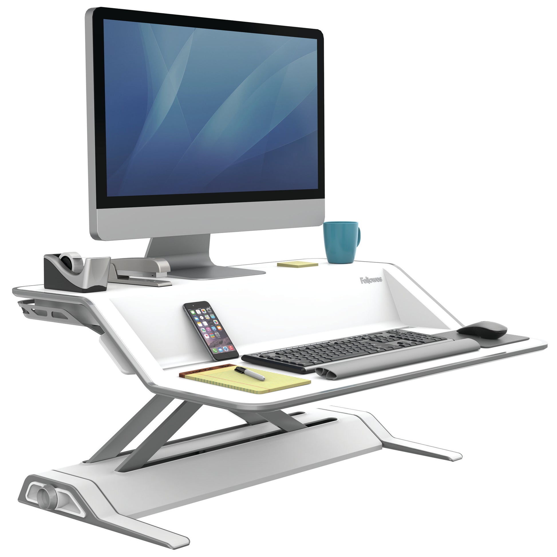 BUY FELLOWES LOTUS Sit Stand Workstation with FREE SHIPPING 9901 white