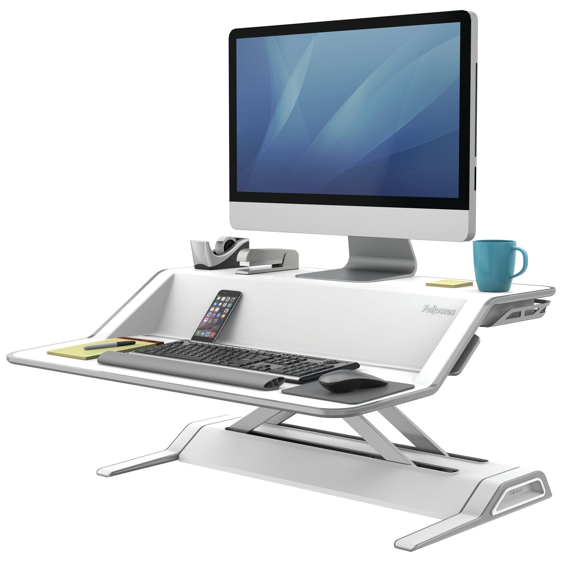 BUY FELLOWES LOTUS Sit Stand Workstation with FREE SHIPPING 9901 white