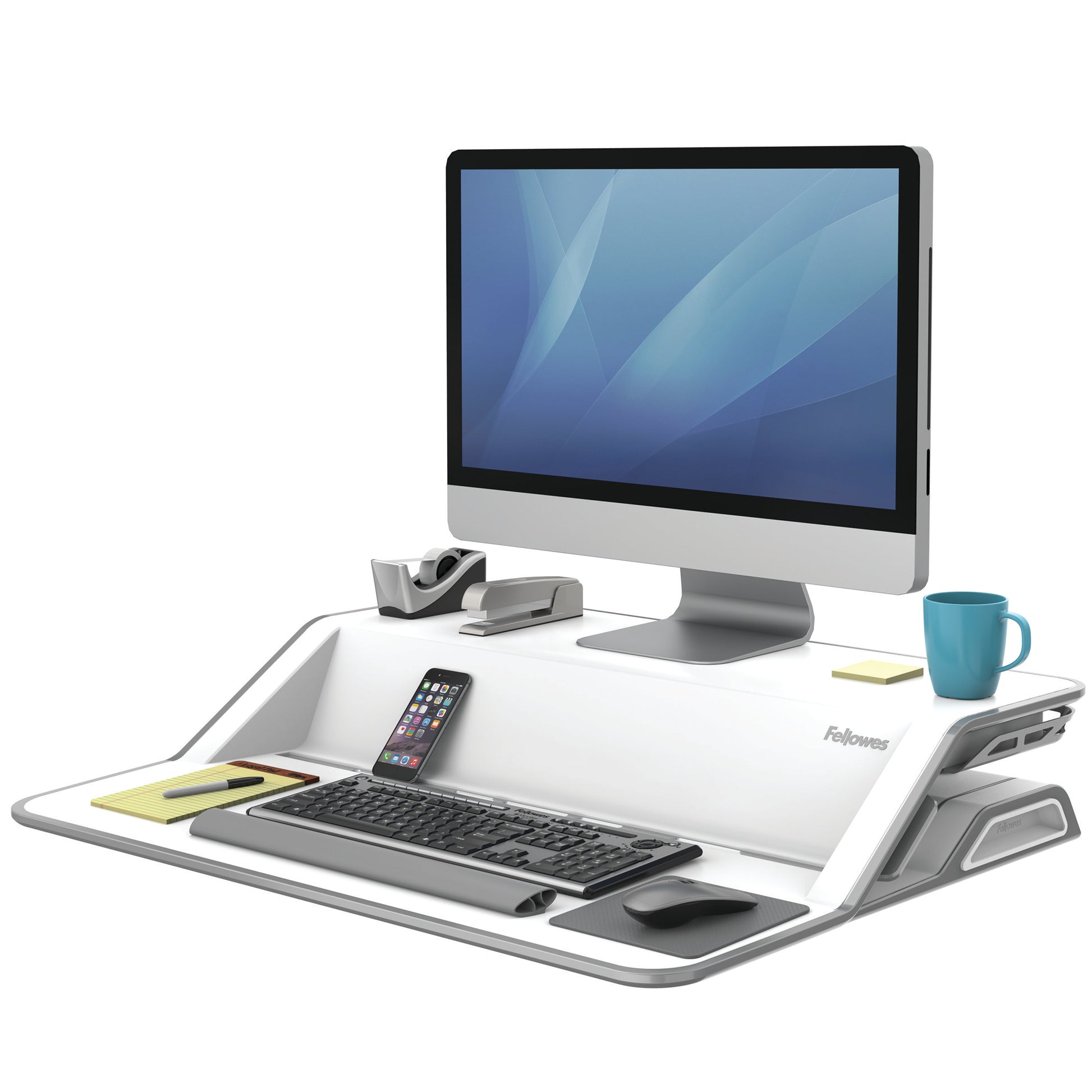 BUY FELLOWES LOTUS Sit Stand Workstation with FREE SHIPPING 9901 white
