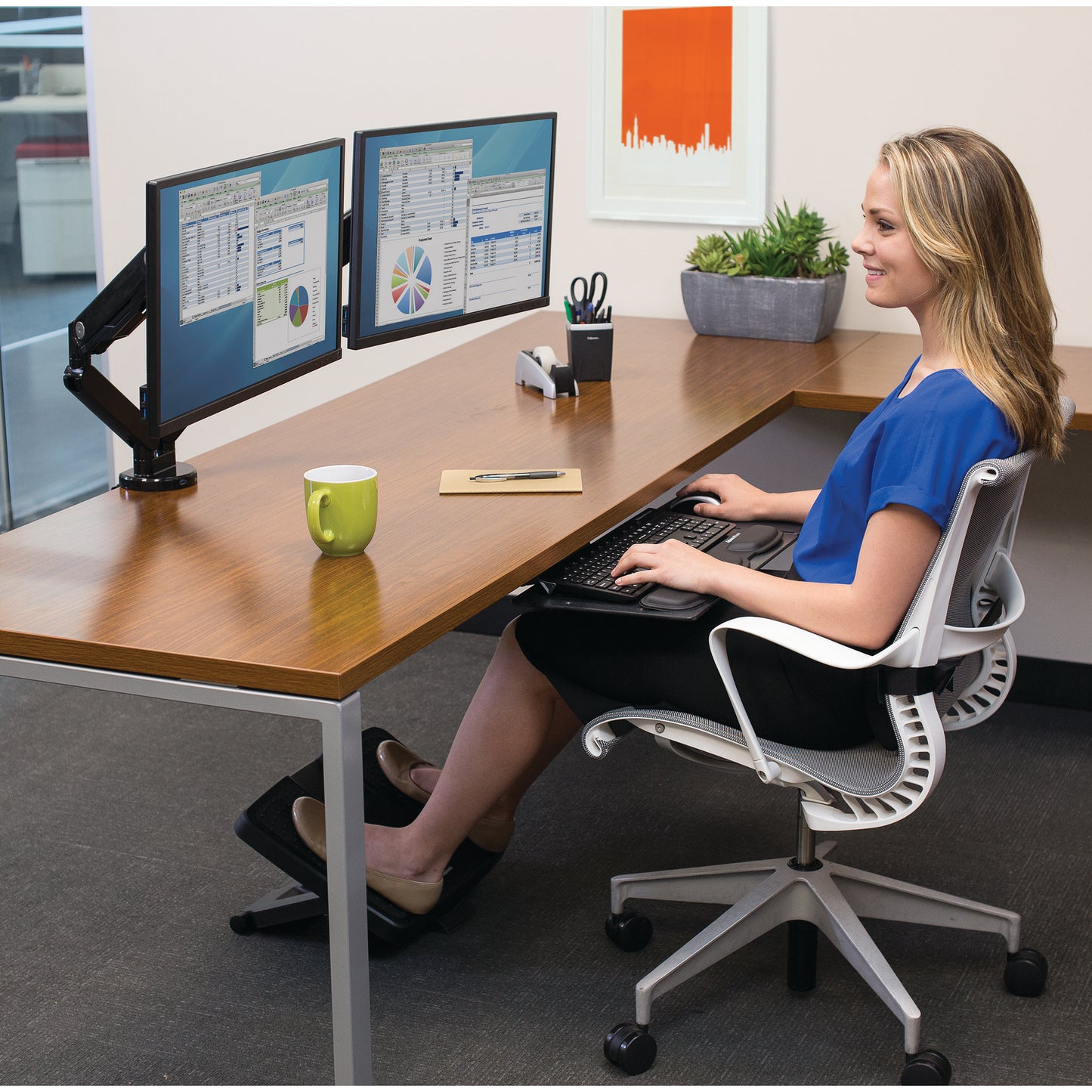 Fellowes® Monitor Arm - Platinum Series - Dual
