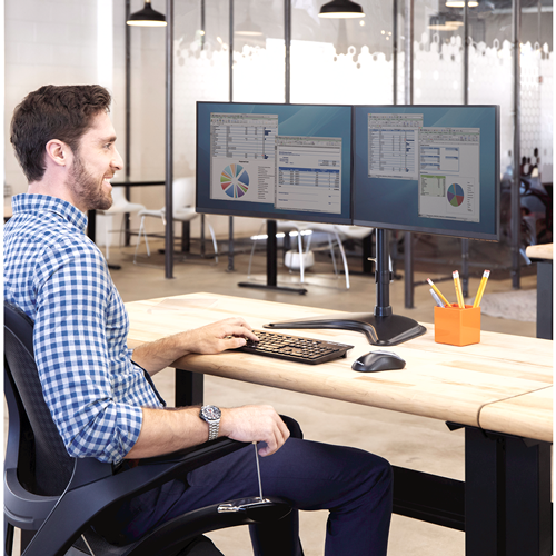Fellowes® Monitor Arm - Professional Series - Freestanding Mount - Dual Horizontal