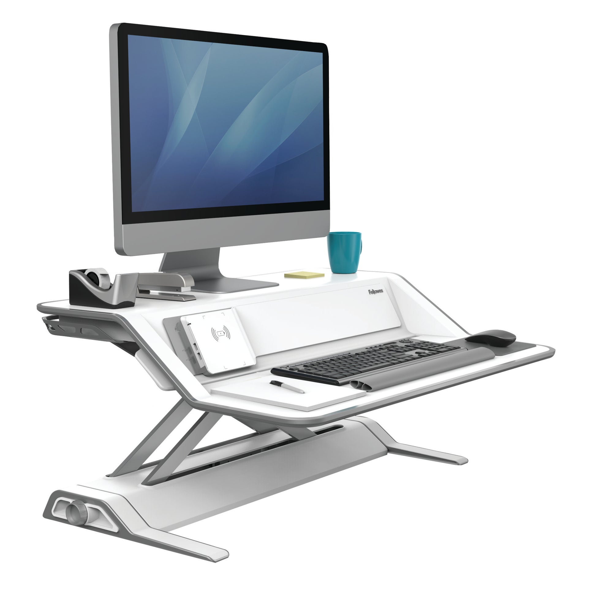 BUY FELLOWES LOTUS DX sit stand workstation FREE SHIPPING 8082201 white