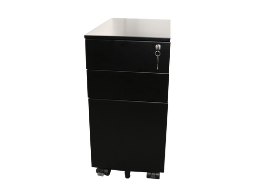 GO Steel Slimline Mobile Pedestal - 3 Drawers