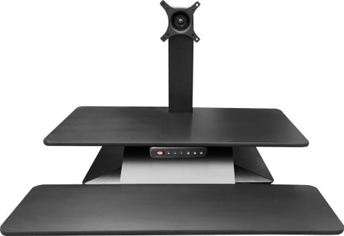 Buy Standesk Memory Desk Converter black or white with a single monitor backet, double monitor backet or triple monitor backet. Standing desk, sit stand desk, height adjustable desk, desktop riser. Office desk or for your home office. Desks for Backs. Standesk from Office Portfolio. Shop online home & office ergonomic furniture and supplies. Standing desks, stand up desk, office workstation, office furniture, sit & stand desks.