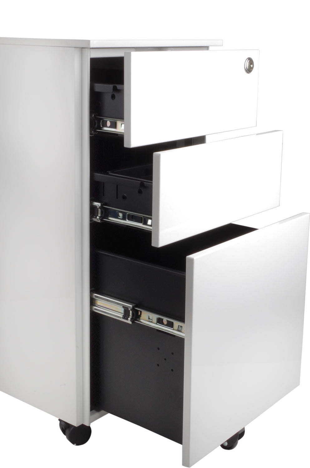 BUY Movida Steel Mobile Pedestal FREE SHIPPING. Movida Slim White Steel Mobile Pedestals/desk draw