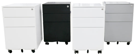 BUY Movida Steel Mobile Pedestal - Standard/Slim/Squat FREE SHIPPING. Movida Steel Mobile Pedestals/desk draws come in 3 different options: Standard Slim Squat Both the Standard and the Slim Mobile Pedestals work well for any ordinary desk, with the Slim just giving you that bit extra room if you have a smaller desk