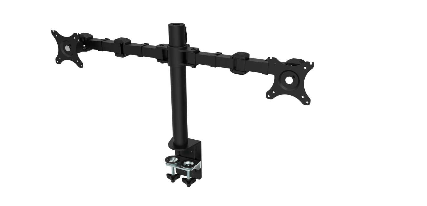 Buy Rapidline Revolve Dual Monitor Arm FREE SHIPPING RMA2 BL Perfect to use with our range of Standing Desks and Desk Converters! Liberate your worktop space and improve posture with a Revolve pole mounted dual monitor arm. With 360 degrees horizontal adjustment and cable management within the pole, available in black