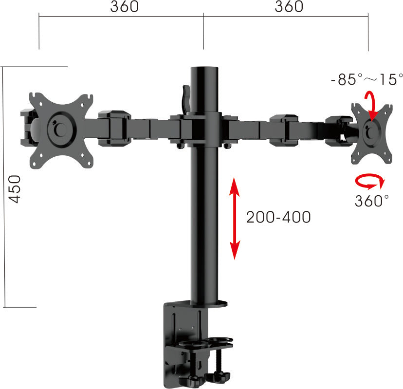 Buy Rapidline Revolve Dual Monitor Arm FREE SHIPPING RMA2 BL Perfect to use with our range of Standing Desks and Desk Converters! Liberate your worktop space and improve posture with a Revolve pole mounted dual monitor arm. With 360 degrees horizontal adjustment and cable management within the pole, available in black dimensions