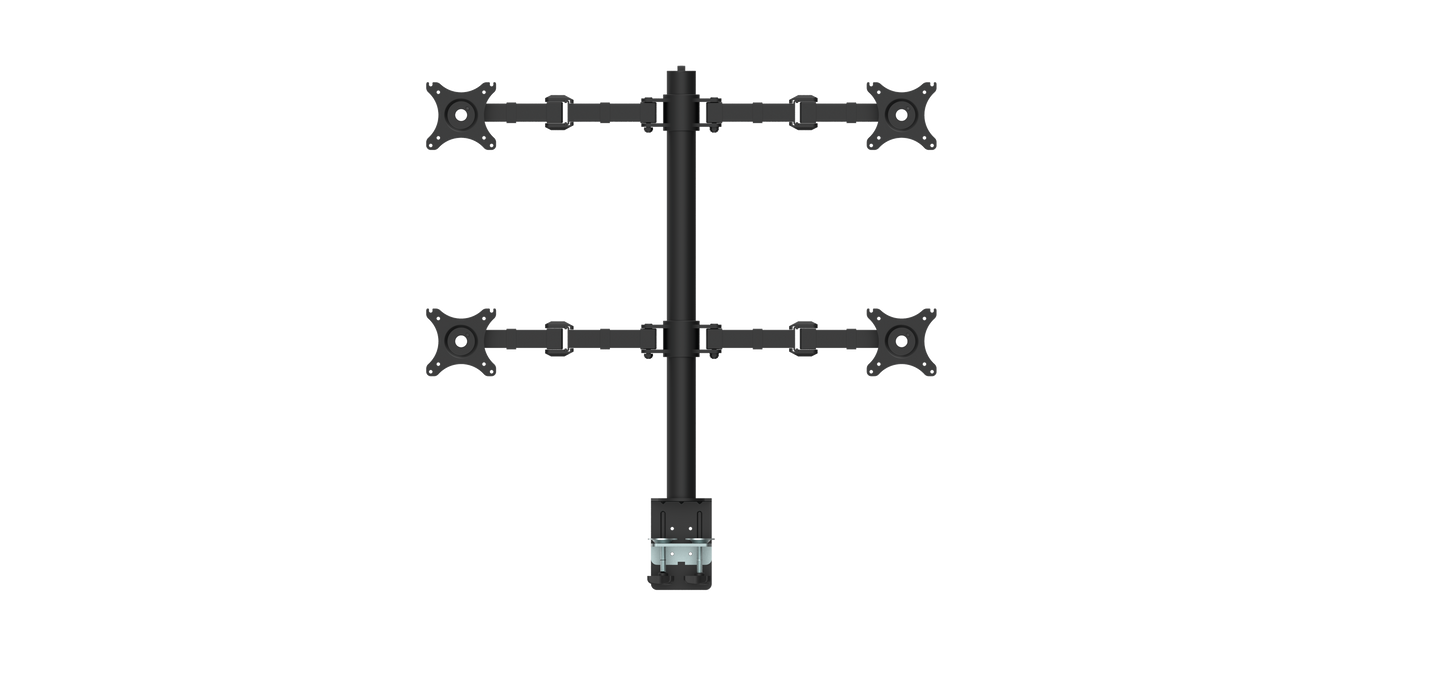 Buy Rapidline Revolve Quad Monitor Arm FREE SHIPPING RMA4 BL Perfect to use with our range of Standing Desks! Liberate your worktop space and improve posture with a Revolve pole-mounted quad monitor arm. With 360 degrees horizontal adjustment and cable management within the pole, and backed by a 3-year warranty. Black