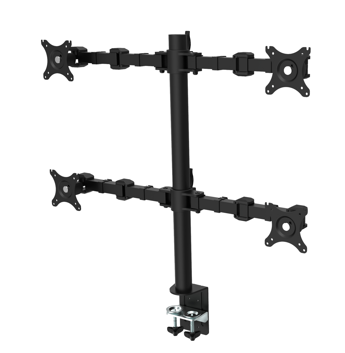 Buy Rapidline Revolve Quad Monitor Arm FREE SHIPPING RMA4 BL Perfect to use with our range of Standing Desks! Liberate your worktop space and improve posture with a Revolve pole-mounted quad monitor arm. With 360 degrees horizontal adjustment and cable management within the pole, and backed by a 3-year warranty. Black