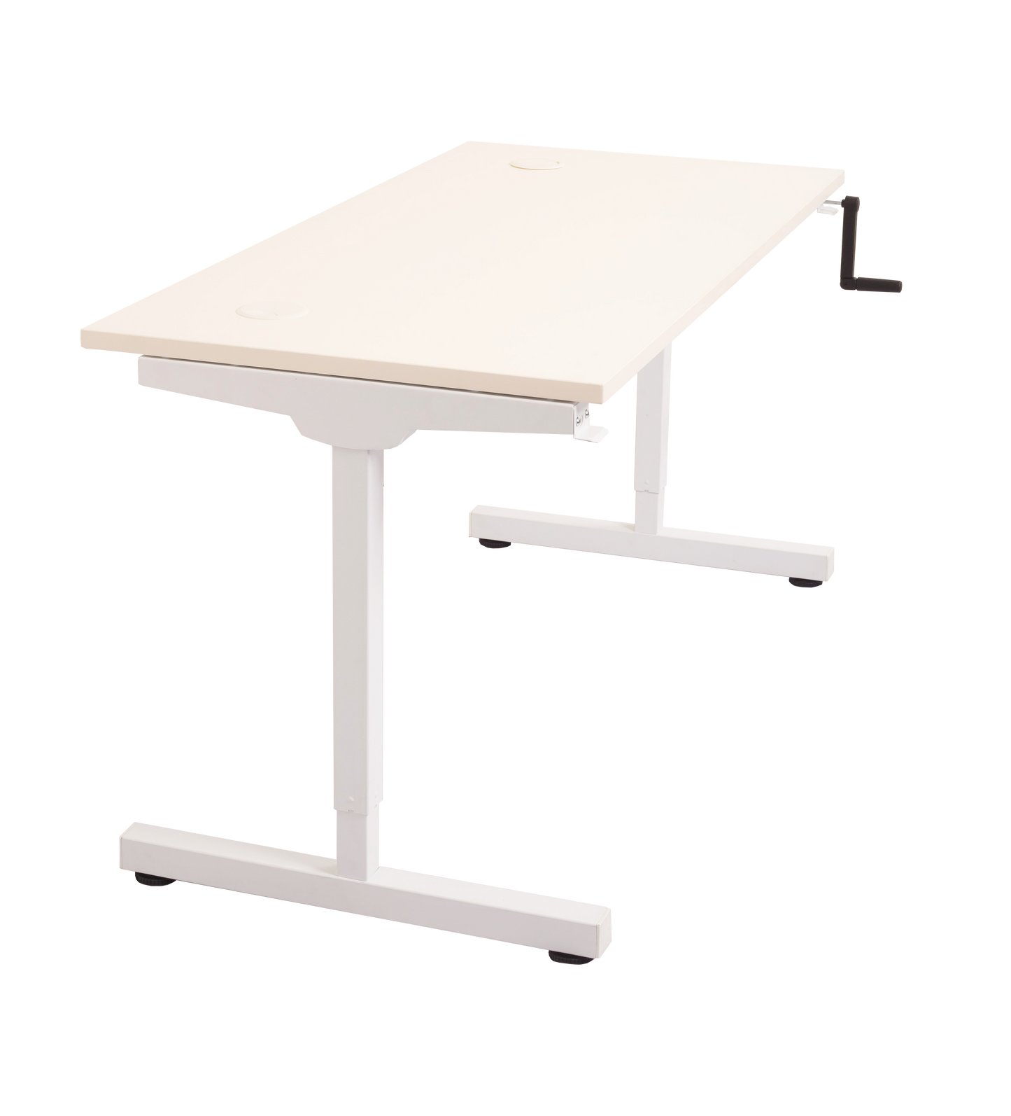 Buy Rapidline Triumph Manual Height Adjust Workstation FREE SHIPPING TMA127, TMA157, TMA187 standing desk white base 1200mm x 700mm, 1500mm x 700mm, 1800mm x 700mm natural white tabletop