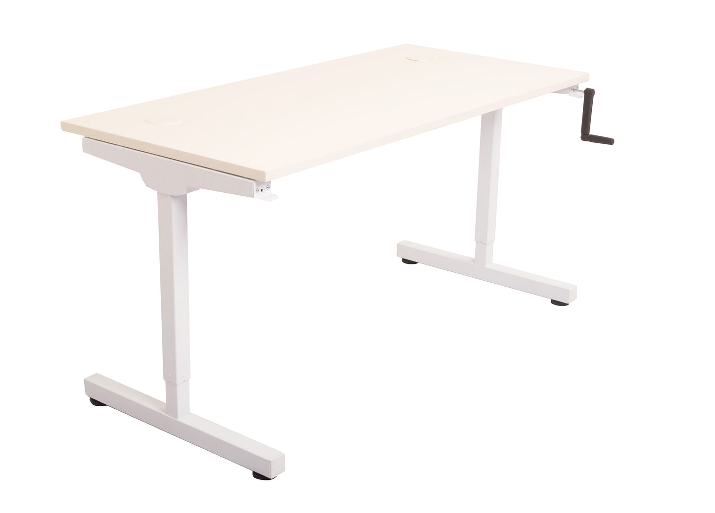 Buy Rapidline Triumph Manual Height Adjust Workstation FREE SHIPPING TMA127, TMA157, TMA187 standing desk white base 1200mm x 700mm, 1500mm x 700mm, 1800mm x 700mm natural white tabletop