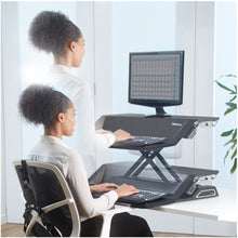 Load image into Gallery viewer, BUY FELLOWES LOTUS Sit Stand Workstation with FREE SHIPPING 7901 black in use