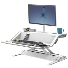 Load image into Gallery viewer, BUY FELLOWES LOTUS Sit Stand Workstation with FREE SHIPPING 9901 white single monitor arm