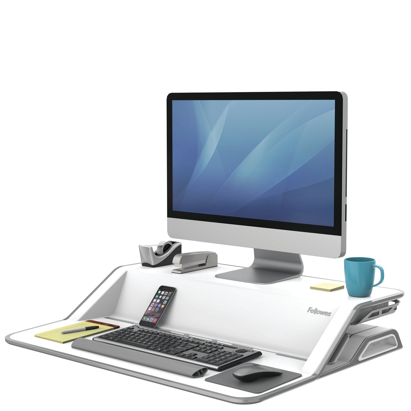 BUY FELLOWES LOTUS Sit Stand Workstation with FREE SHIPPING 9901 white