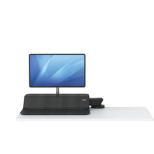 Load image into Gallery viewer, BUY FELLOWES® LOTUS™ RT SIT STAND WORKSTATION with FREE SHIPPING. Available in black with a single monitor arm. Hight adjustable Desk converter 8081501 