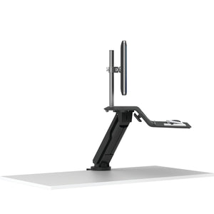 BUY FELLOWES® LOTUS™ RT SIT STAND WORKSTATION with FREE SHIPPING. Available in black with a single monitor arm. Hight adjustable Desk converter 8081501 