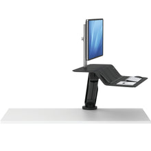 Load image into Gallery viewer, BUY FELLOWES® LOTUS™ RT SIT STAND WORKSTATION with FREE SHIPPING. Available in black with a single monitor arm. Hight adjustable Desk converter 8081501 