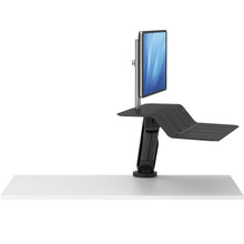 Load image into Gallery viewer, BUY FELLOWES® LOTUS™ RT SIT STAND WORKSTATION with FREE SHIPPING. Available in black with a single monitor arm. Hight adjustable Desk converter 8081501 