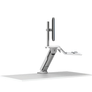 BUY FELLOWES® LOTUS™ RT SIT STAND WORKSTATION with FREE SHIPPING. Available in white with a single monitor arm. Hight adjustable Desk converter 8081701 