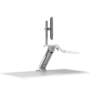BUY FELLOWES® LOTUS™ RT SIT STAND WORKSTATION with FREE SHIPPING. Available in white with a single monitor arm. Hight adjustable Desk converter 8081701 