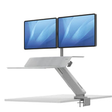 Load image into Gallery viewer, BUY FELLOWES® LOTUS™ RT SIT STAND WORKSTATION with FREE SHIPPING. Available in white with a double monitor arm. Hight adjustable Desk converter 8081801