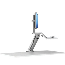 Load image into Gallery viewer, BUY FELLOWES® LOTUS™ RT SIT STAND WORKSTATION with FREE SHIPPING. Available in white with a double monitor arm. Hight adjustable Desk converter 8081801