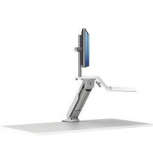 Load image into Gallery viewer, BUY FELLOWES® LOTUS™ RT SIT STAND WORKSTATION with FREE SHIPPING. Available in white with a double monitor arm. Hight adjustable Desk converter 8081801