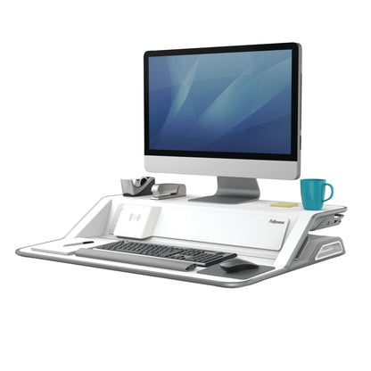 BUY FELLOWES LOTUS DX sit stand workstation FREE SHIPPING 8082201 white