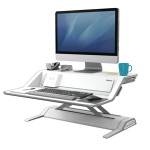 BUY FELLOWES LOTUS DX sit stand workstation FREE SHIPPING 8082201 white