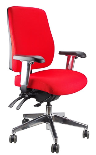 Buy quality Ergoform Ergonomic Office Desk Chair now with FREE SHIPPING red with polished base and armrests
