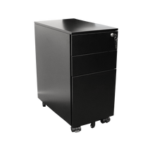 Load image into Gallery viewer, GO Steel Slimline Mobile Pedestal - 3 Drawers