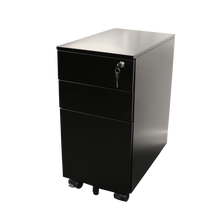 Load image into Gallery viewer, GO Steel Slimline Mobile Pedestal - 3 Drawers