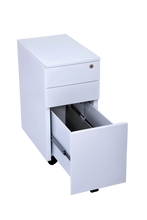 Load image into Gallery viewer, GO Steel Slimline Mobile Pedestal - 3 Drawers