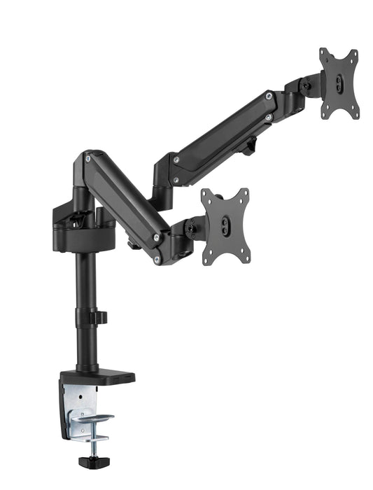 Brateck Dual Monitors Heavy-Duty Aluminum Gas Spring Monitor Arm Fit Most 17''-32'' Up to 12kg per screen