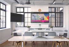 Load image into Gallery viewer, Buy Standesk Memory Desk Converter black or white with a single monitor backet, double monitor backet or triple monitor backet. Standing desk, sit stand desk, height adjustable desk, desktop riser. Office desk or for your home office. Desks for Backs. Standesk from Office Portfolio. Shop online home &amp; office ergonomic furniture and supplies. Standing desks, stand up desk, office workstation, office furniture, sit &amp; stand desks.