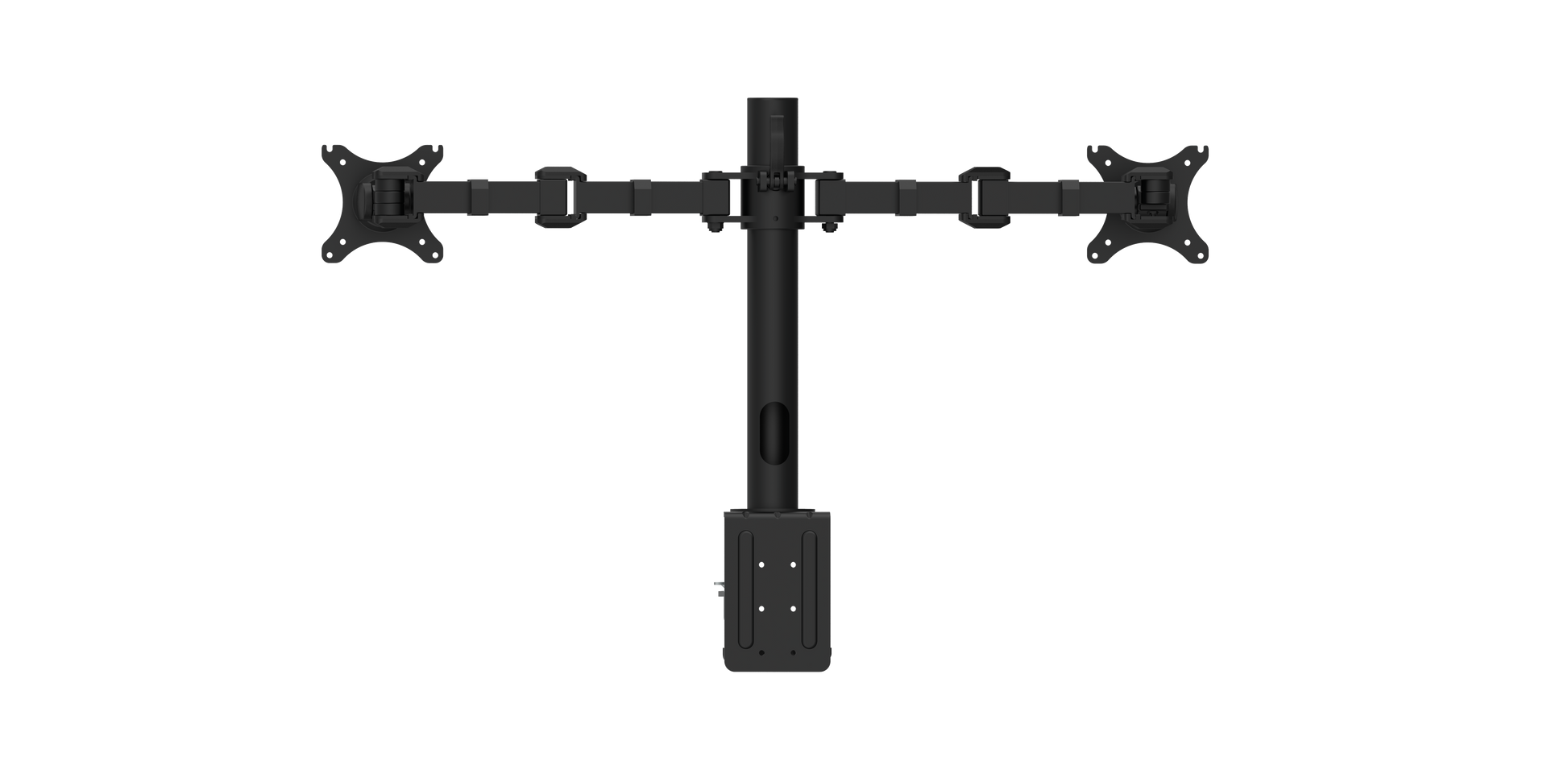 Buy Rapidline Revolve Dual Monitor Arm FREE SHIPPING RMA2 BL Perfect to use with our range of Standing Desks and Desk Converters! Liberate your worktop space and improve posture with a Revolve pole mounted dual monitor arm. With 360 degrees horizontal adjustment and cable management within the pole, available in black