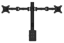 Load image into Gallery viewer, Buy Rapidline Revolve Dual Monitor Arm FREE SHIPPING RMA2 BL Perfect to use with our range of Standing Desks and Desk Converters! Liberate your worktop space and improve posture with a Revolve pole mounted dual monitor arm. With 360 degrees horizontal adjustment and cable management within the pole, available in black