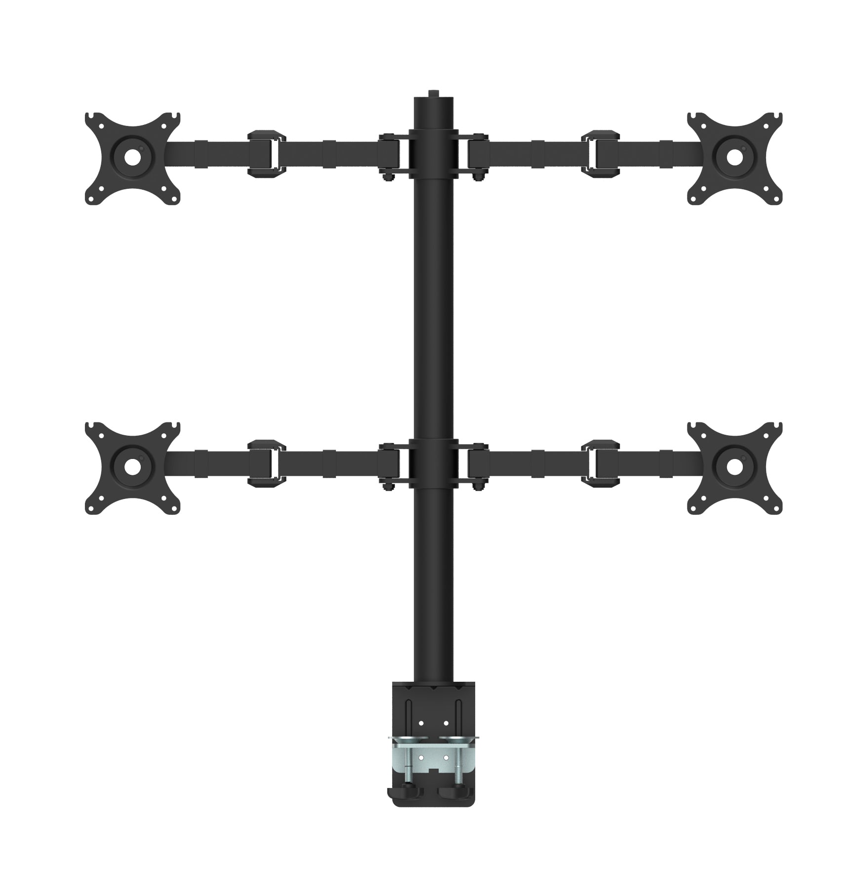 Buy Rapidline Revolve Quad Monitor Arm FREE SHIPPING RMA4 BL Perfect to use with our range of Standing Desks! Liberate your worktop space and improve posture with a Revolve pole-mounted quad monitor arm. With 360 degrees horizontal adjustment and cable management within the pole, and backed by a 3-year warranty. Black
