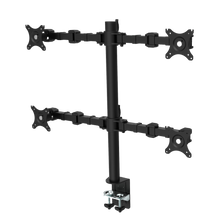 Load image into Gallery viewer, Buy Rapidline Revolve Quad Monitor Arm FREE SHIPPING RMA4 BL Perfect to use with our range of Standing Desks! Liberate your worktop space and improve posture with a Revolve pole-mounted quad monitor arm. With 360 degrees horizontal adjustment and cable management within the pole, and backed by a 3-year warranty. Black
