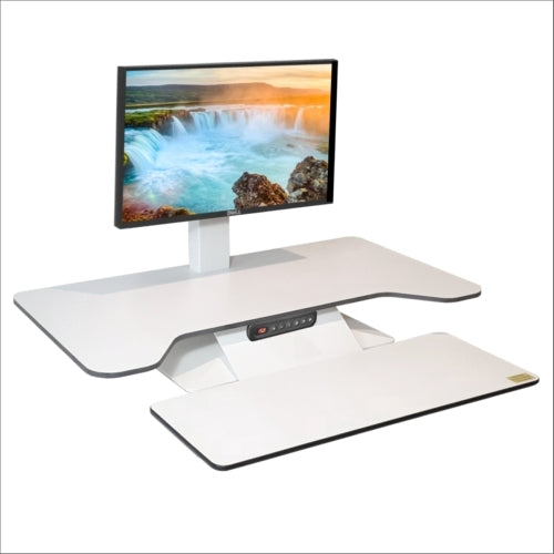Buy Standesk Pro Memory Desk Converter workstation/desktop risers with FREE SHIPPING white single monitor bracket