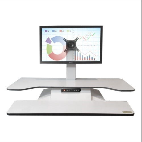 Buy Standesk Pro Memory Desk Converter workstation/desktop risers with FREE SHIPPING white single monitor bracket