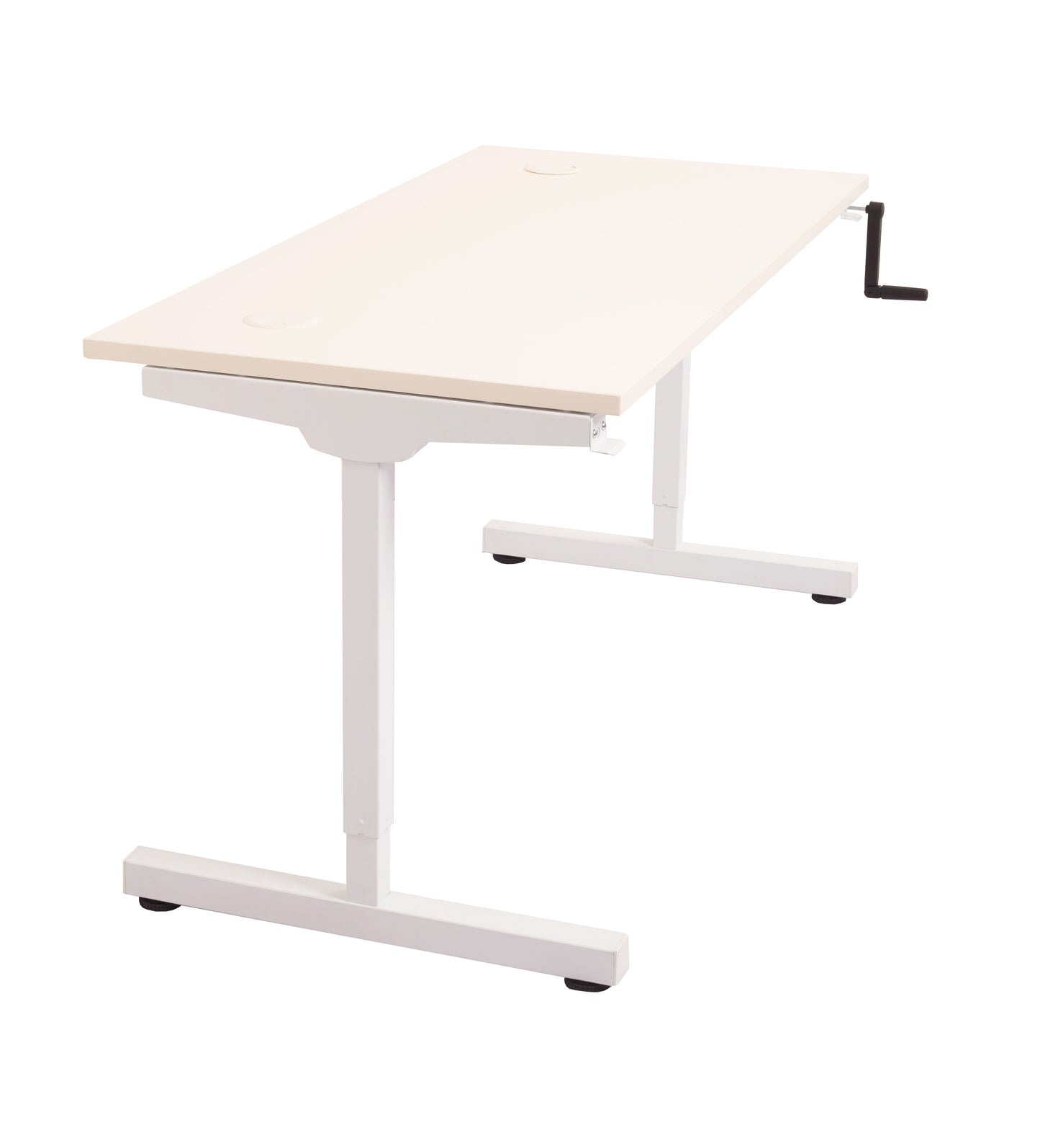 Buy Rapidline Triumph Manual Height Adjust Workstation FREE SHIPPING TMA127, TMA157, TMA187 standing desk white base 1200mm x 700mm, 1500mm x 700mm, 1800mm x 700mm natural white tabletop